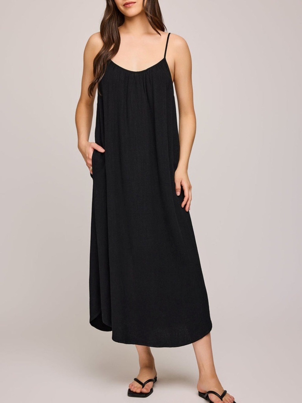 Free People Black Maxi Slip Dress